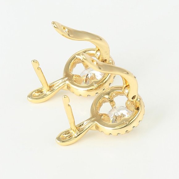 Round Cut CZ Earrings&Ring 18KGP Set - Picture 11 of 14